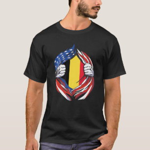 Camiseta Bandeira da Bélgica Americana Orgulho do Meu Patri