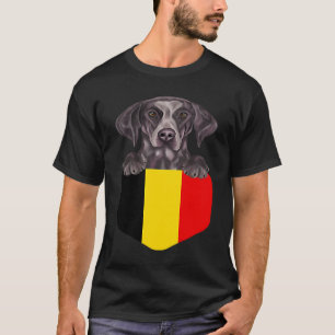 Camiseta Bandeira Da Bélgica Cão-Ponteiro Alemão Curto Em P