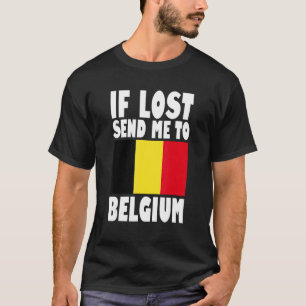 Camiseta Bandeira da Bélgica Design Se perdido envie-me par