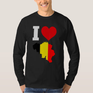 Camiseta Bandeira da Bélgica I Love Belgium