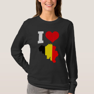 Camiseta Bandeira da Bélgica I Love Belgium