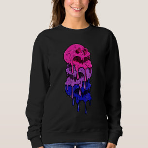 Camiseta Bandeira da Bissexualidade Caveiras Gotejantes Bis