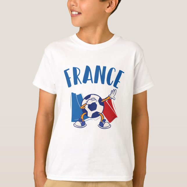 Camiseta Bandeira da bola de futebol da França Dabbing (Frente)