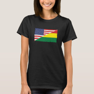 Camiseta Bandeira Da Bolívia E Bandeira Dos Eua Raízes Da A