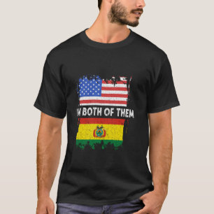 Camiseta Bandeira da Bolívia Eu sou ambos do Orgulho Bolívi
