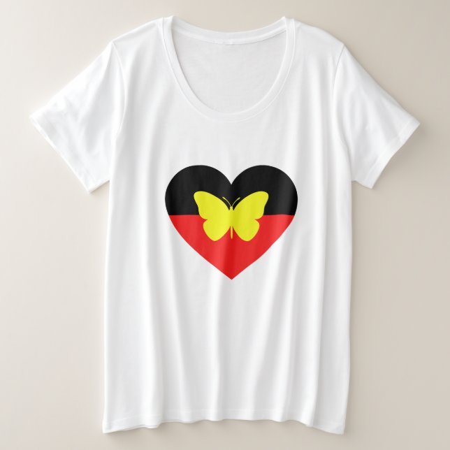 Camiseta Bandeira da Borboleta Aborígene (Frente do Design)
