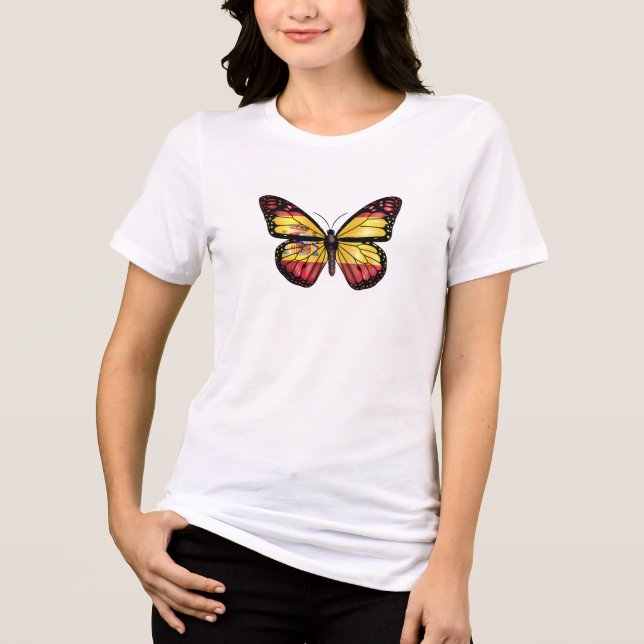Camiseta bandeira da borboleta espanha (Frente)