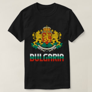 Camiseta Bandeira da Bulgária e Casaco de Armas Patriótica