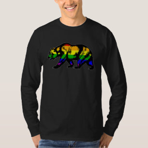 Camiseta Bandeira da Califórnia Orgulho Gay Urso Arco-íris