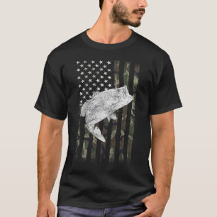 Camiseta Bandeira da Camuflagem de Pesca de Baixo Grande Bo