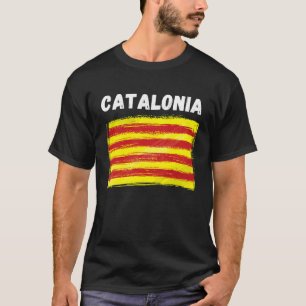 Camiseta Bandeira da Catalunha Vintage Grunge Bandeira Cata