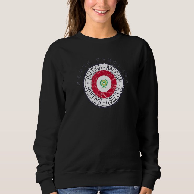 Camiseta Bandeira da Cidade de Raleigh Selo do Estado da Ca (Frente)