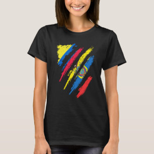 Camiseta Bandeira da Colômbia Crescido no Equador Patriota 