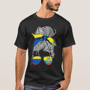 Camiseta Bandeira da Colômbia Equador Criado Mulheres Menin