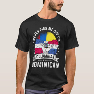 Camiseta Bandeira da Colômbia Humor Dominicano Crescido Org