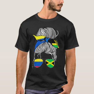 Camiseta Bandeira da Colômbia Jamaica Mulheres Adultas Meni