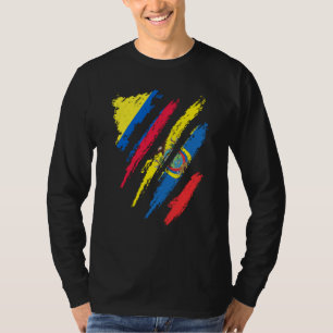 Camiseta Bandeira da Colômbia Listras Patrióticas Cultivada