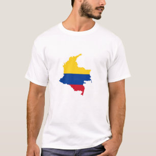 Camiseta Bandeira da Colômbia, Mapa da Colômbia, Mapa, Mapa