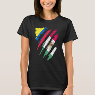 Camiseta Bandeira da Colômbia México Cultivado Patriota Paí
