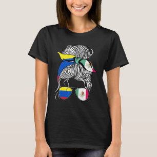 Camiseta Bandeira da Colômbia Mulher Mexicana Crescida Meni