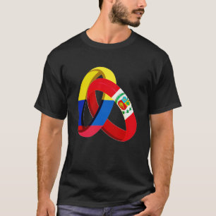 Camiseta Bandeira da Colômbia Peru Anel de Casamento Casame