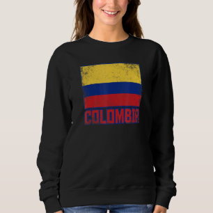 Camiseta Bandeira da Colômbia Vintage Retro País Orgulho Co