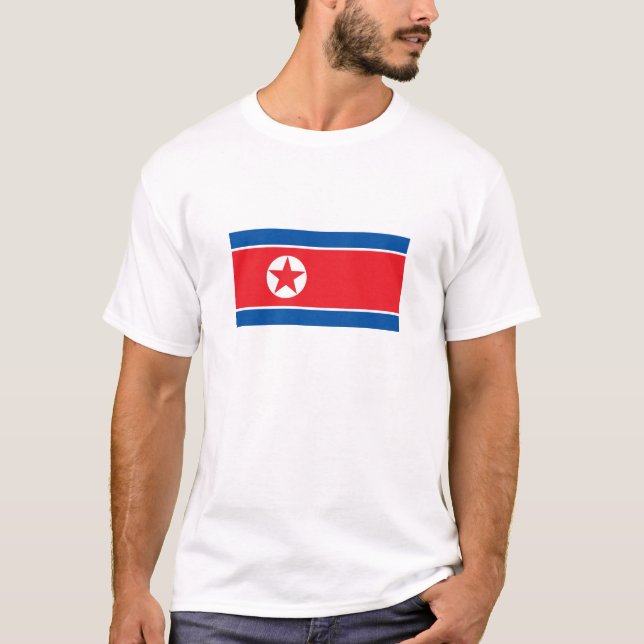 Camiseta Bandeira da Coreia do Norte (Frente)