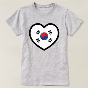 Camiseta Bandeira da Coreia do Sul Coração