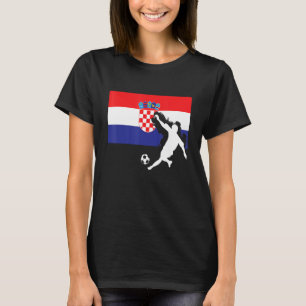 Camiseta Bandeira da Croácia com jogador de futebol