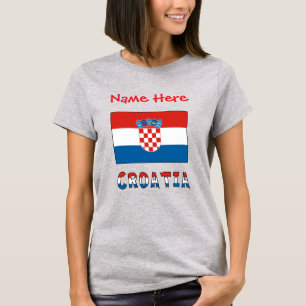 Camiseta Bandeira da Croácia Personalizada Feminina