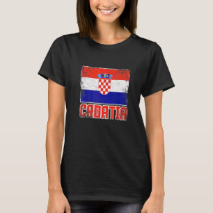 Camiseta Bandeira da Croácia Vintage País Retroativo Orgulh