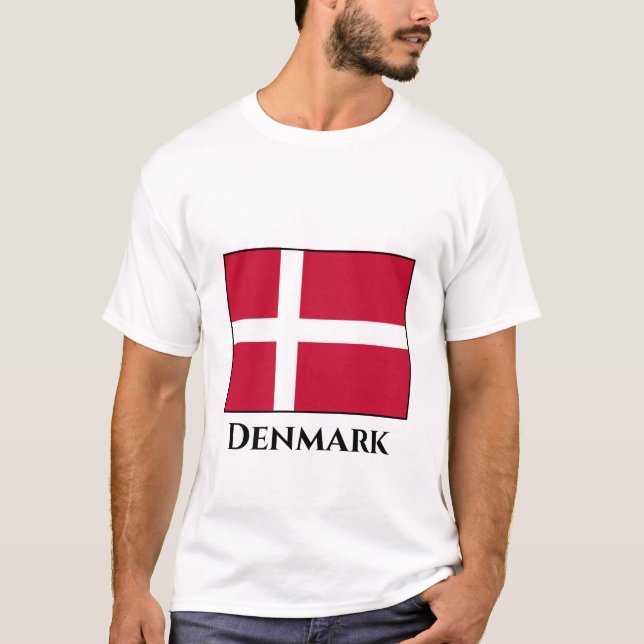 Camiseta Bandeira da Dinamarca (dinamarquesa) (Frente)