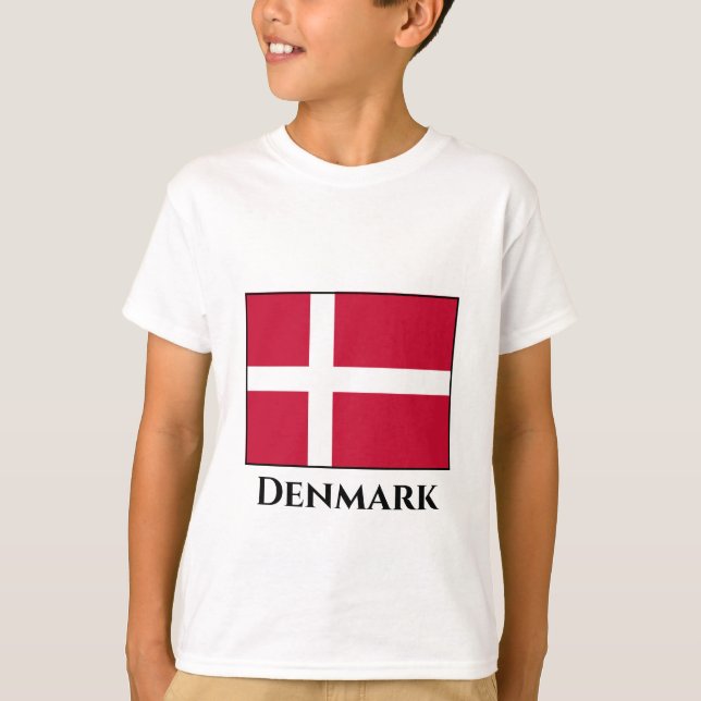 Camiseta Bandeira da Dinamarca (dinamarquesa) (Frente)