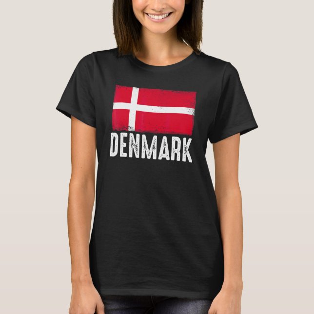 Camiseta Bandeira da Dinamarca Equipe de Futebol Dinamarque (Frente)