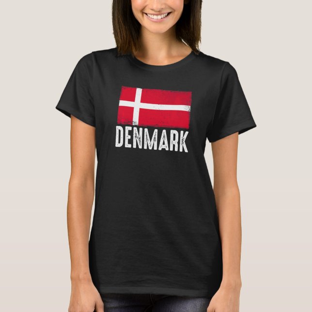 Camiseta Bandeira da Dinamarca Equipe de Futebol Dinamarque (Frente)