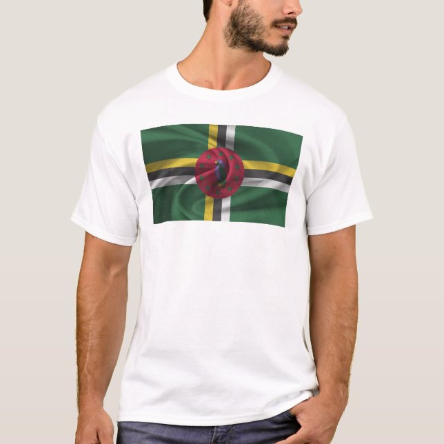 Camiseta Bandeira Da Domínica (Frente)