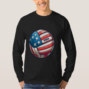 Camiseta Bandeira da Equipe de Apoio ao Voleibol EUA Beach