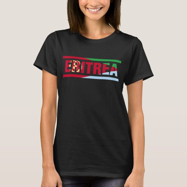 Camiseta Bandeira da Eritreia Letreiro Está no meu DNA  par (Frente)