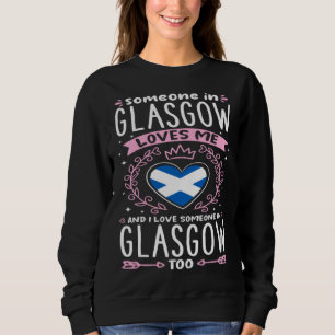 Camiseta Bandeira da Escócia Alguém em Glasgow Me Ama