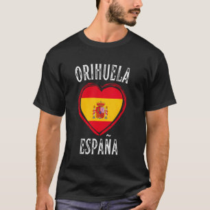 Camiseta Bandeira da Espanha Coração Cidade de Orihuela