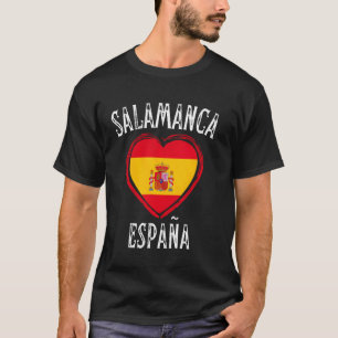 Camiseta Bandeira da Espanha Coração Cidade de Salamanca