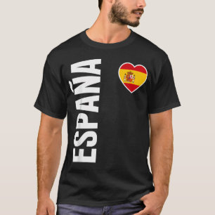 Camiseta Bandeira da Espanha Coração Orgulho Espanha