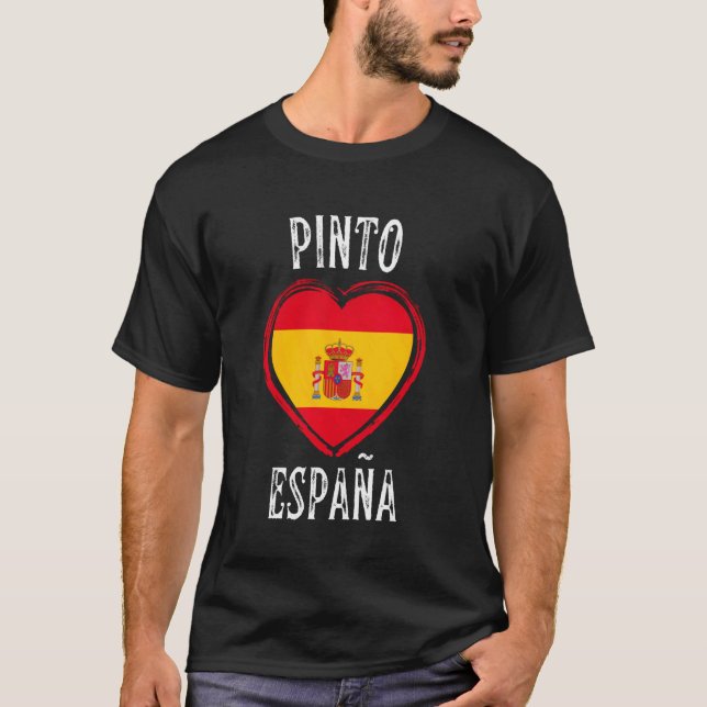 Camiseta Bandeira da Espanha Coração Pinto Cidade (Frente)