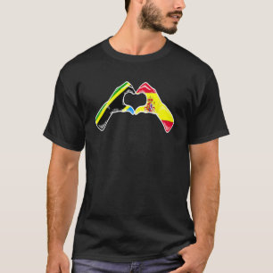 Camiseta Bandeira da Espanha da Tanzânia Coração Espanhol d
