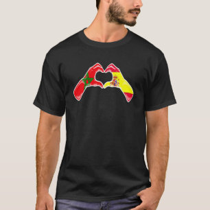 Camiseta Bandeira da Espanha do Marrocos - Coração Espanhol