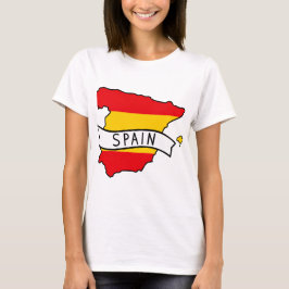 Camiseta Bandeira da Espanha Mapa Orgulho Patriótico Espanh