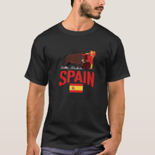 Camiseta Bandeira da Espanha Touro Lutando Espanhol  
