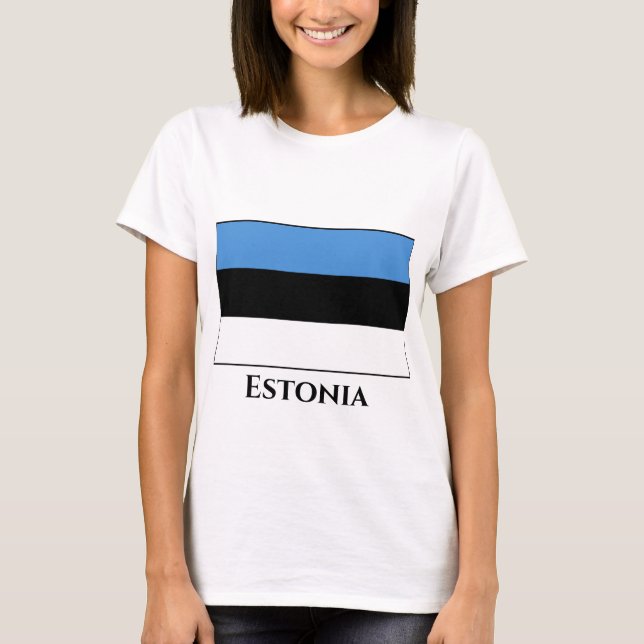Camiseta Bandeira da Estônia (Estônia) (Frente)