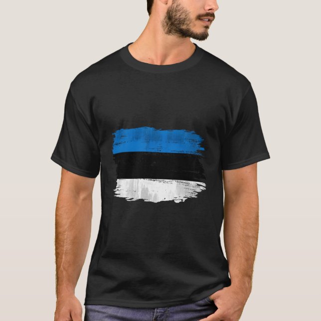 Camiseta Bandeira Da Estônia Para A Estônia (Frente)
