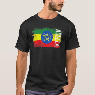 Camiseta Bandeira da Etiópia Asella para Etíopes Homens Mul